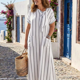 Chloé | Midi-mekko, jossa on solmittava kaulus ja taskut