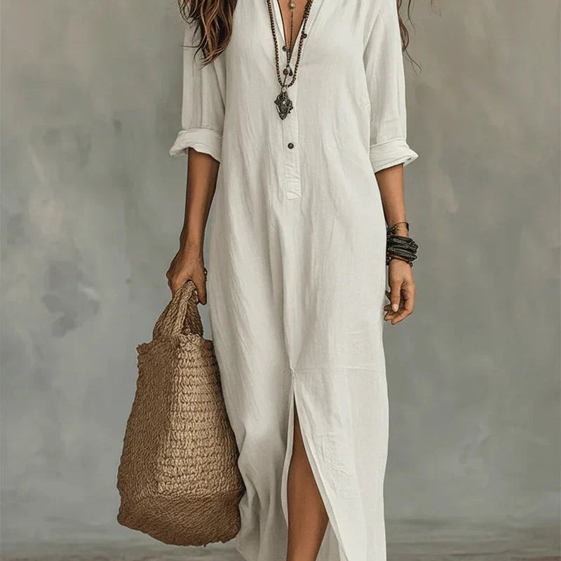 Céline™ | Fustan maxi elegant me kopsë