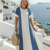 Noémie | Bicolor lyhythihainen maxi-mekko