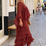 Fustan Verona në ngjyrë bordo