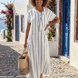 Chloé | Midi-mekko, jossa on solmittava kaulus ja taskut