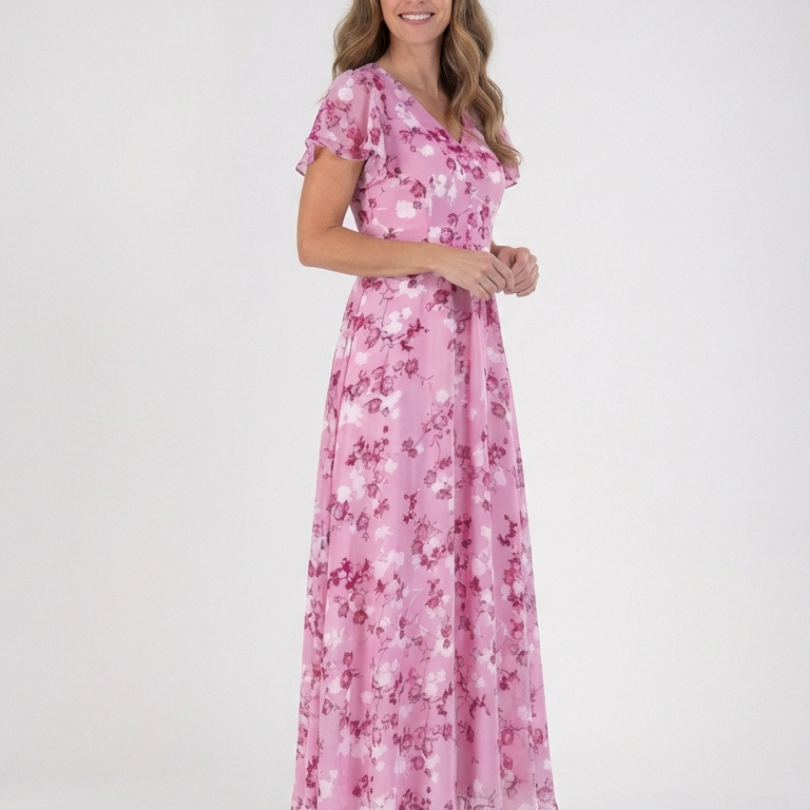 Noémie | Kukka-chiffon-maksimekko