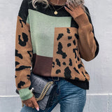 Le clair | Triko vintage me print leopard dhe patchwork