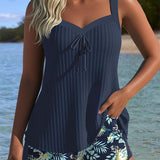 Laluna® | Raidallinen tankini ja uimapantsit kahdessa osassa