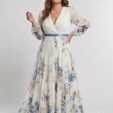 Anaïs | Pitkähihaisen Kukallinen Maxi Mekko