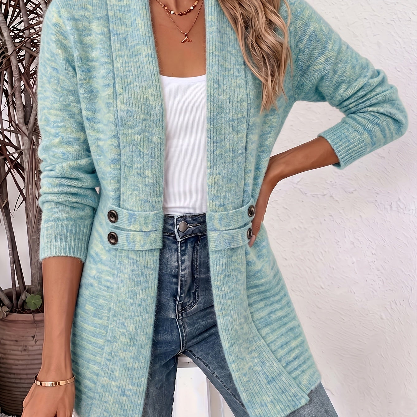 Xalviere | Kardigan elegant për gra – Pjesa e përparme e hapur dhe bel i përshtatur